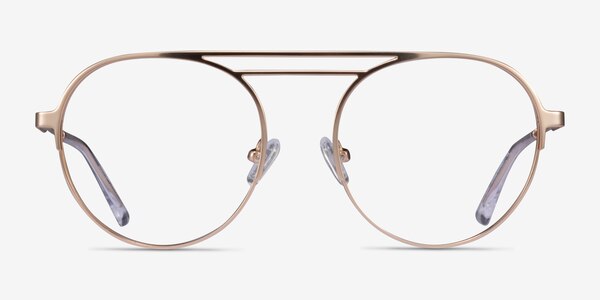 Parallel Matte Gold Metal Eyeglass Frames