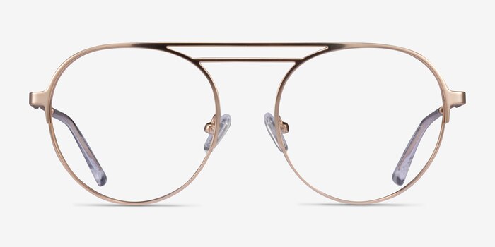 Parallel Matte Gold Metal Eyeglass Frames from EyeBuyDirect