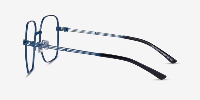 Epicenter Blue MetalEyeglass Frames from EyeBuyDirect, Side View