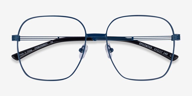 Epicenter Blue MetalEyeglass Frames from EyeBuyDirect, Closed View