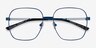 Epicenter Blue MetalEyeglass Frames from EyeBuyDirect, Closed View