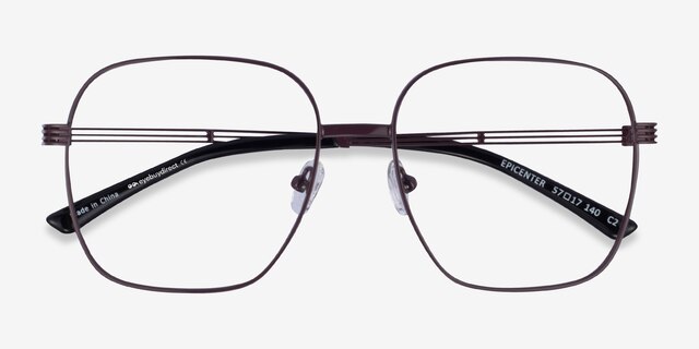 Epicenter Brown Black MetalEyeglass Frames from EyeBuyDirect, Closed View