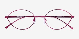 Aperture Clear Purple Métal Montures de lunettes de vue d'EyeBuyDirect, Vue Rapprochée