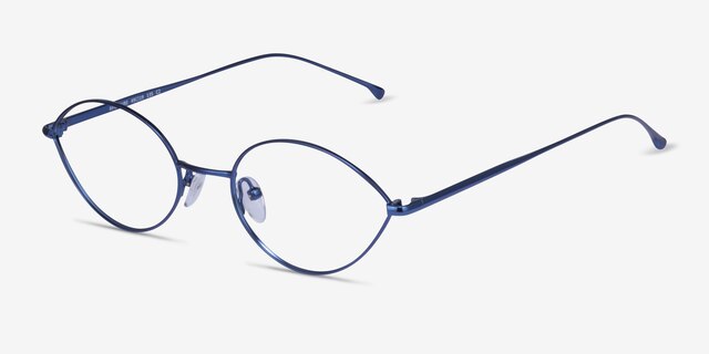 Aperture Blue MetalEyeglass Frames from EyeBuyDirect, Angle View