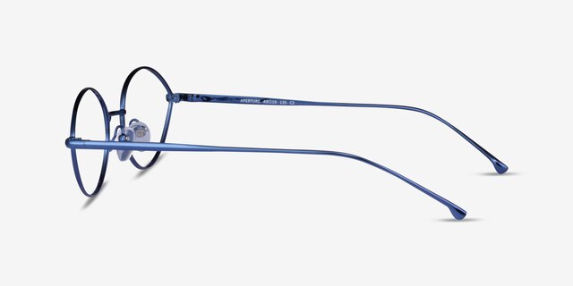 Aperture Blue MetalEyeglass Frames from EyeBuyDirect, Side View