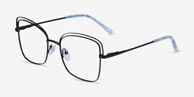 Oscillate Black MetalEyeglass Frames from EyeBuyDirect, Angle View
