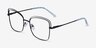 Oscillate Black MetalEyeglass Frames from EyeBuyDirect, Angle View