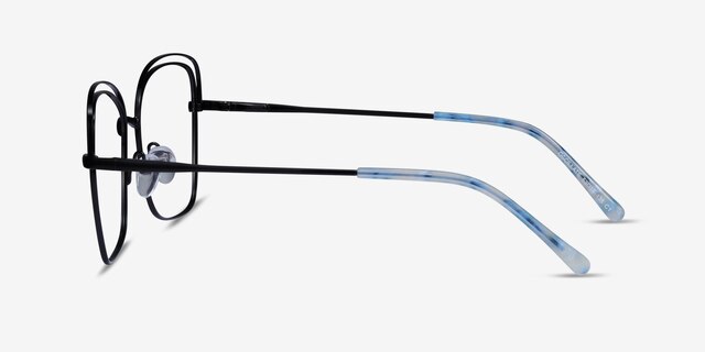 Oscillate Black MetalEyeglass Frames from EyeBuyDirect, Side View