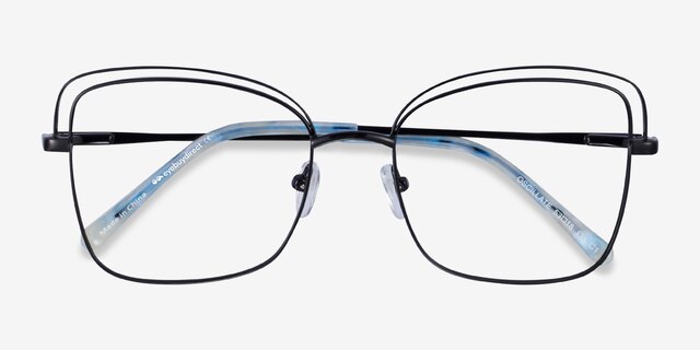 Oscillate Black MetalEyeglass Frames from EyeBuyDirect, Closed View
