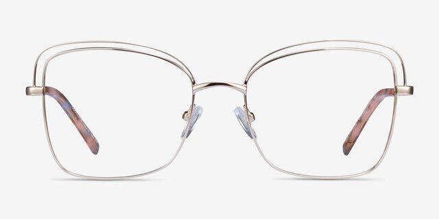 Oscillate Gold MetalEyeglass Frames from EyeBuyDirect, Front View