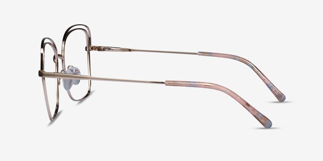 Oscillate Gold MetalEyeglass Frames from EyeBuyDirect, Side View