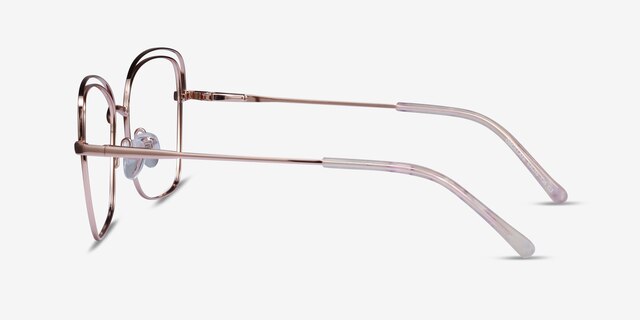 Oscillate Rose Gold MetalEyeglass Frames from EyeBuyDirect, Side View