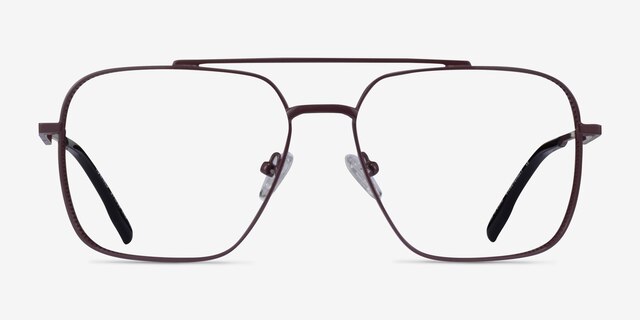 Townes Brown Black MetalEyeglass Frames from EyeBuyDirect, Front View