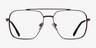 Townes Brown Black MetalEyeglass Frames from EyeBuyDirect, Front View