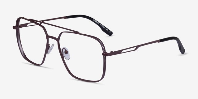 Townes Brown Black MetalEyeglass Frames from EyeBuyDirect, Angle View