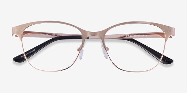Digital Rose Gold MetalEyeglass Frames from EyeBuyDirect, Closed View