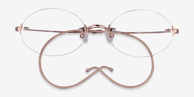 Dotte Rose Gold MetalEyeglass Frames from EyeBuyDirect, Closed View