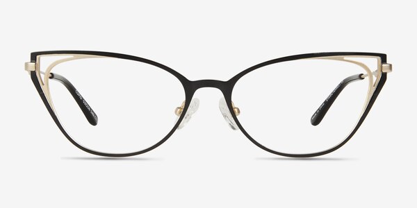 Cupid Black Matte Gold Métal Montures de lunettes de vue