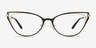 Cupid Black Matte Gold MétalMontures de lunettes de vue d'EyeBuyDirect, Vue de Face