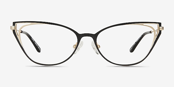 Cupid Black Matte Gold Metal Eyeglass Frames