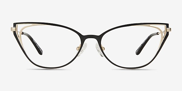 Cupid Black Matte Gold Metal Eyeglass Frames