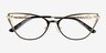 Cupid Black Matte Gold MétalMontures de lunettes de vue d'EyeBuyDirect, Vue Rapprochée