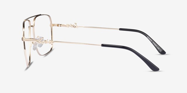 Romeo Black Gold MetalEyeglass Frames from EyeBuyDirect, Side View