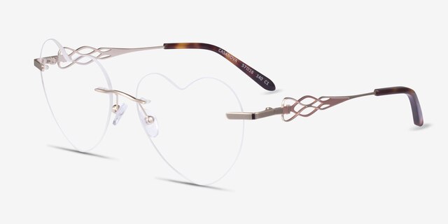 Casanova Light Gold MetalEyeglass Frames from EyeBuyDirect, Angle View