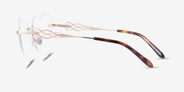 Casanova Light Gold MetalEyeglass Frames from EyeBuyDirect, Side View