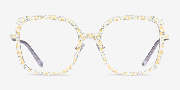 Althea Yellow Floral Métal Montures de lunettes de vue