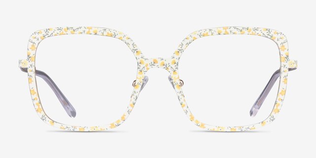 Althea Yellow Floral MetalEyeglass Frames from EyeBuyDirect, Front View