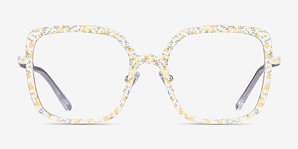 Althea Yellow Floral Metal Eyeglass Frames