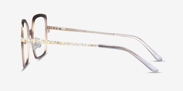 Althea Yellow Floral MetalEyeglass Frames from EyeBuyDirect, Side View
