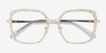 Althea Yellow Floral MetalEyeglass Frames from EyeBuyDirect, Closed View