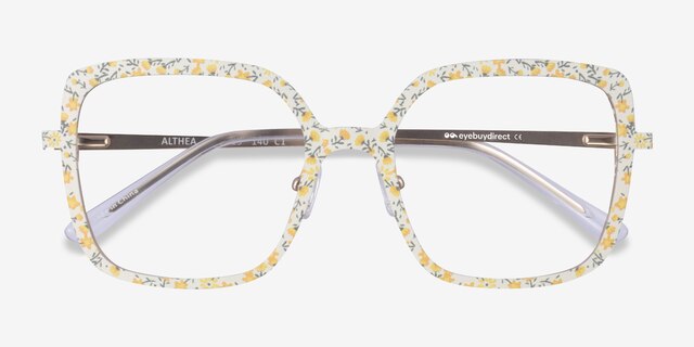 Althea Yellow Floral MetalEyeglass Frames from EyeBuyDirect, Closed View