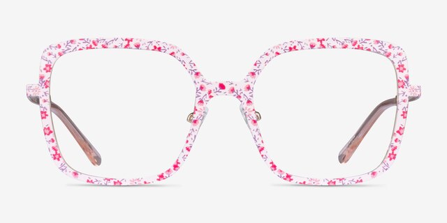 Althea Pink Floral MetalEyeglass Frames from EyeBuyDirect, Front View