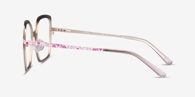 Althea Pink Floral MetalEyeglass Frames from EyeBuyDirect, Side View