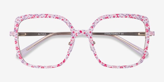 Althea Pink Floral MetalEyeglass Frames from EyeBuyDirect, Closed View