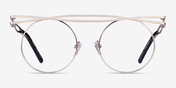 Fractal Light Gold Metal Eyeglass Frames from EyeBuyDirect