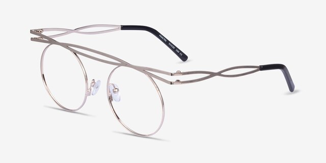 Fractal Light Gold MetalEyeglass Frames from EyeBuyDirect, Angle View