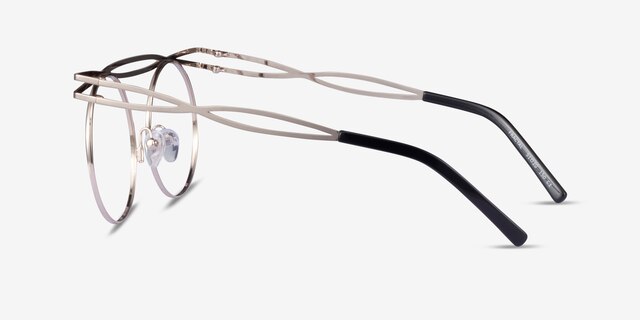 Fractal Light Gold MetalEyeglass Frames from EyeBuyDirect, Side View
