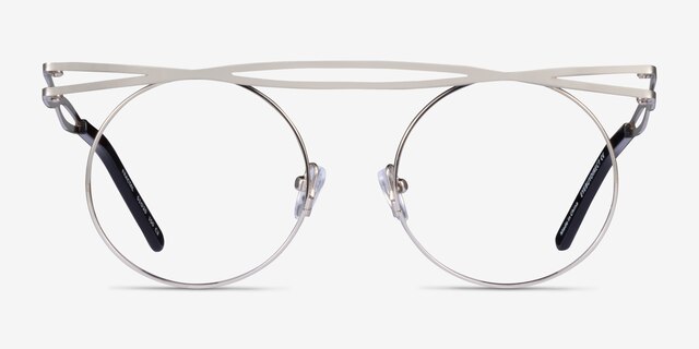 Fractal Silver MetalEyeglass Frames from EyeBuyDirect, Front View