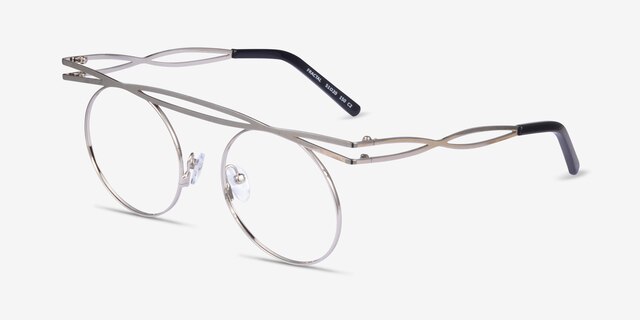 Fractal Silver MetalEyeglass Frames from EyeBuyDirect, Angle View