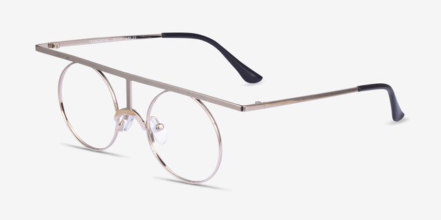 Framework Light Gold MetalEyeglass Frames from EyeBuyDirect, Angle View