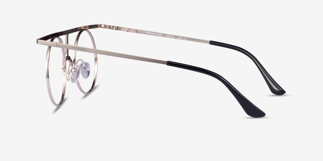 Framework Light Gold MetalEyeglass Frames from EyeBuyDirect, Side View