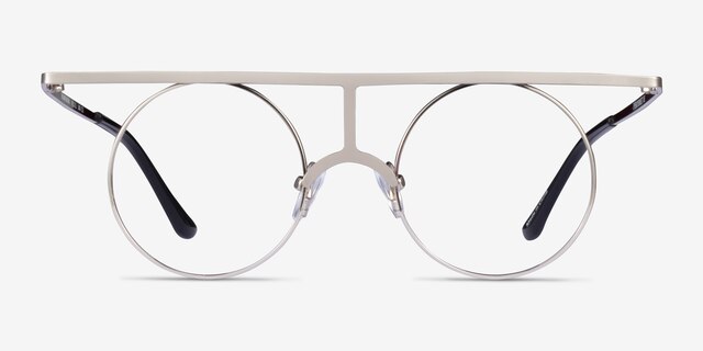 Framework Silver MetalEyeglass Frames from EyeBuyDirect, Front View
