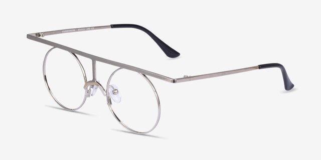 Framework Silver MetalEyeglass Frames from EyeBuyDirect, Angle View