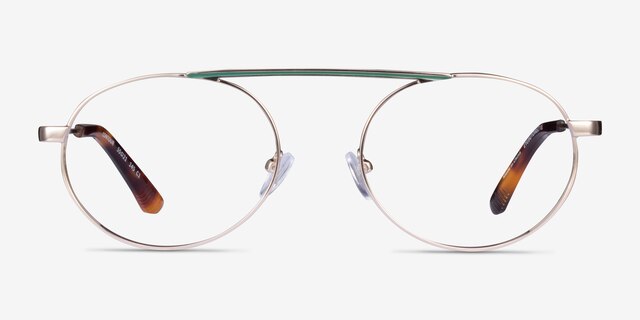Contour Light Gold MetalEyeglass Frames from EyeBuyDirect, Front View