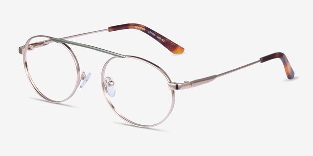 Contour Light Gold MetalEyeglass Frames from EyeBuyDirect, Angle View