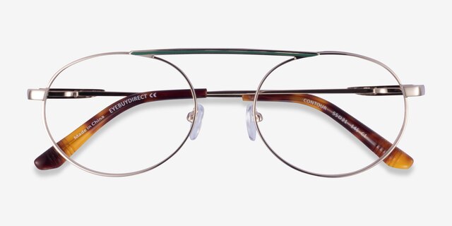 Contour Light Gold MetalEyeglass Frames from EyeBuyDirect, Closed View